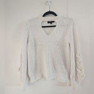 Almost Famous White V-Neck Sweater